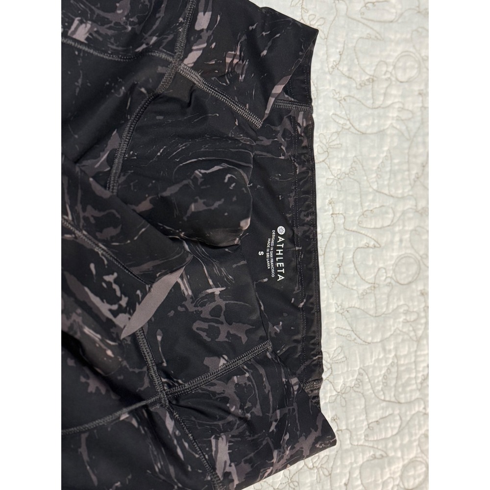 Athleta Women's Small Black Camo Abstract Print High Rise Workout Leggings S